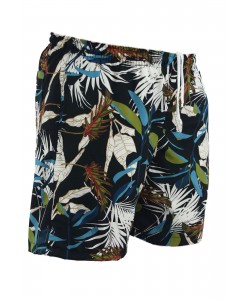 Short Floral Estampado Calção elastano P M G Gg Verão Preto branco